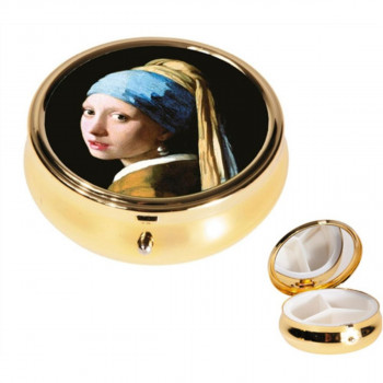 KUTIJA ZA TABLETE OKRUGLA VERMEER, PEARL EARRING 