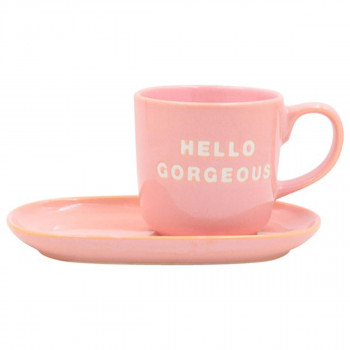 ŠOLJA SET HELLO GORGEOUS SNAC-PINK 