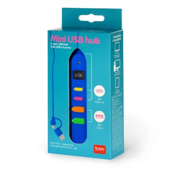 MINI USB HUB-BLUE MUA0004 