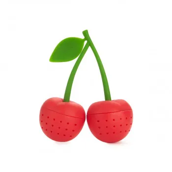 DVOSTRUKI INFUZER ZA ČAJ CHERRY RED SILIKON 