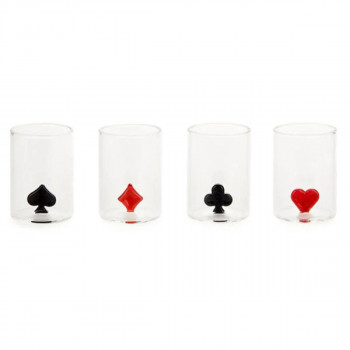 SET ČAŠICA DEALER X4 RED/BLACK GLAS 