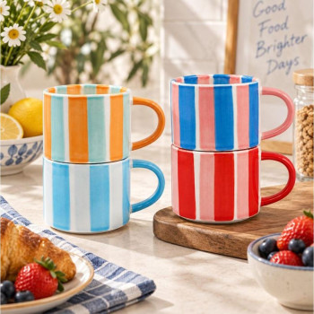 Šolje koje se slažu Stripes , set 2, 2 različita LP77768 