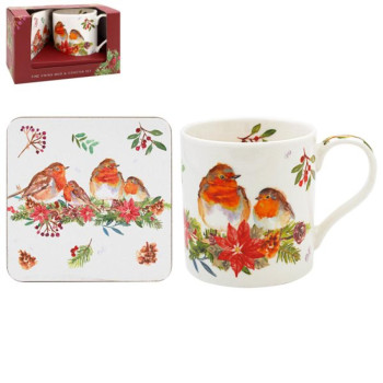 Šolja i podmetač Winter Robins LP55138 
