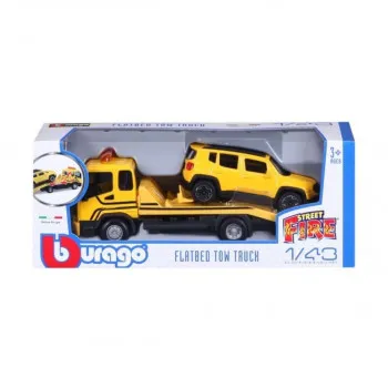BURAGO STREET FIRE FLATBED TOW TRUCK 