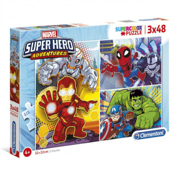PUZZLE 3X48 SUPERHERO 