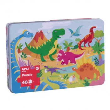 PUZZLE DINOSAURUS XL U METALNOJ KUTIJI 48 KOM 