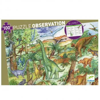 PUZZLE - Dinosaures 100 pcs + Livret DJ07424 