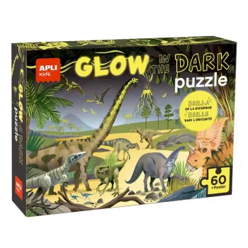 PUZZLE GLOW IN THE DARK DINOSAURS 60U 19435AP 