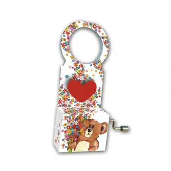 Muz.kutija za flašu Elise medo cveće 