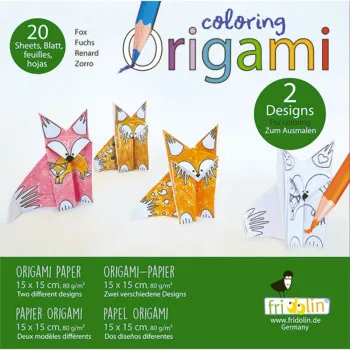 Coloring-Origami, motif Foxes, 20 she 11382 