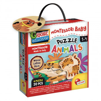 MONTESSORI BABY DRVENE PUZZLE ŽIVOTINJE 