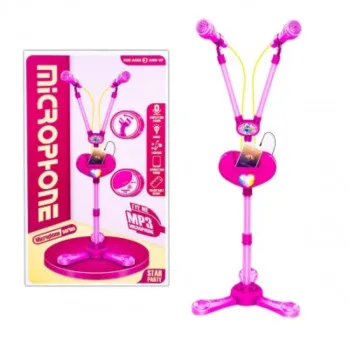 STALAK SA DVA MIKROFONA ROZE 31478 