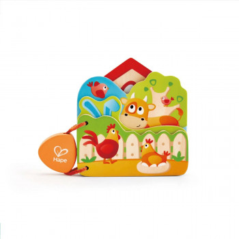 Hape drvena edukativna knjiga farma H0046 