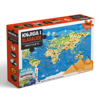BOX SET ATLAS SVIJETA KNJIGA SA SLAGALICAMA 