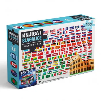BOX SET ZASTAVE SVIJETA KNJIGA SA SLAGALICAMA 