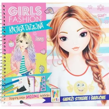 GIRLS FASHION- Knjiga dizajna sa stikerima i šablonima 