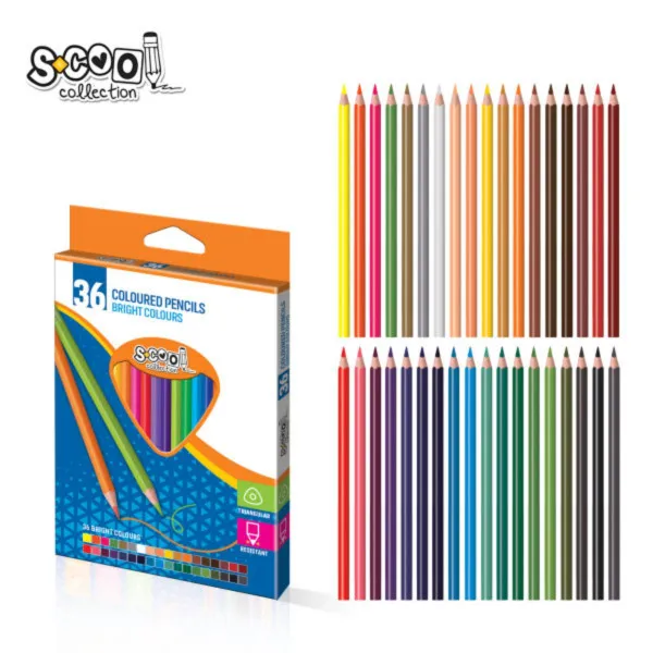 DRVENE BOJICE 36PCS SET TRIANGULAR 