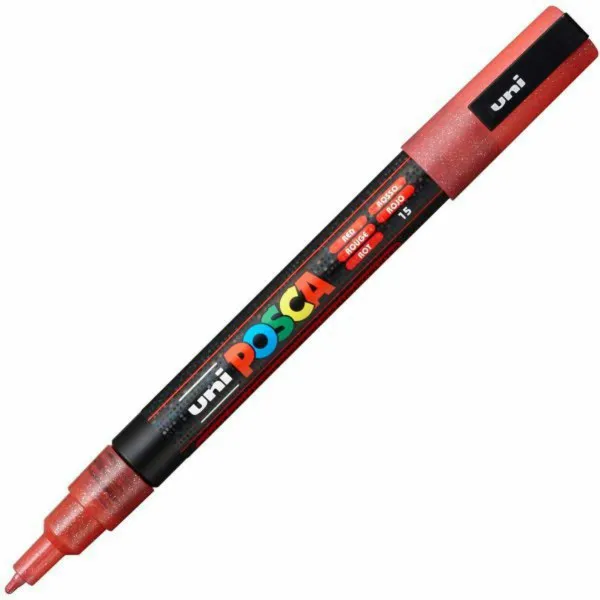 MARKER UNI PC-3ML POSCA GLITER CRVENI 