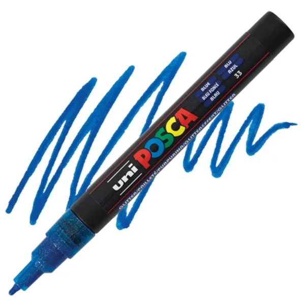 MARKER UNI PC-3ML POSCA GLITER PLAVI 