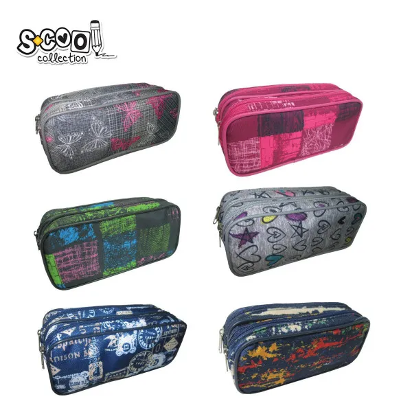 PERNICA CLASSIC 2 ZIPS 20.5*6.5*9.0CM MIX 6 DESIGNS 