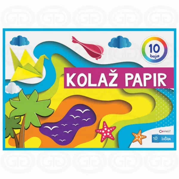 KOLAŽ PAPIR A4 10 BOJA 