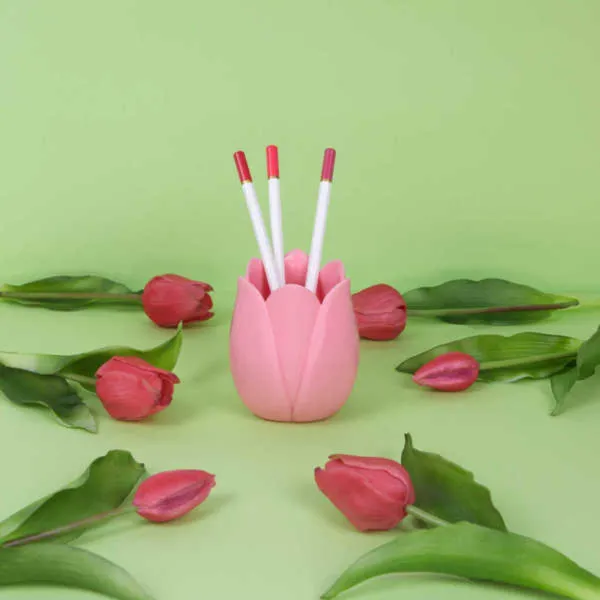 CAŠA ZA OLOVKE,Tulip,pink,plastic 