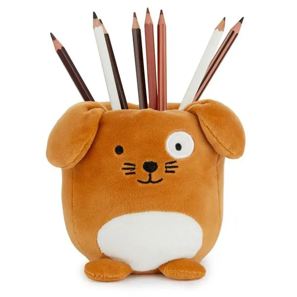 CAŠA ZA OLOVKE,Fluffy Woof,brown,plastic/fabric 