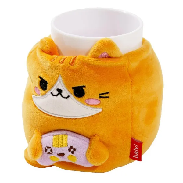 CAŠA ZA OLOVKE,Fluffy Kawaii Gamer,plastic/fabric 