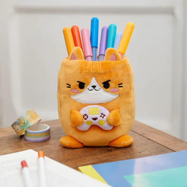 CAŠA ZA OLOVKE,Fluffy Kawaii Gamer,plastic/fabric 