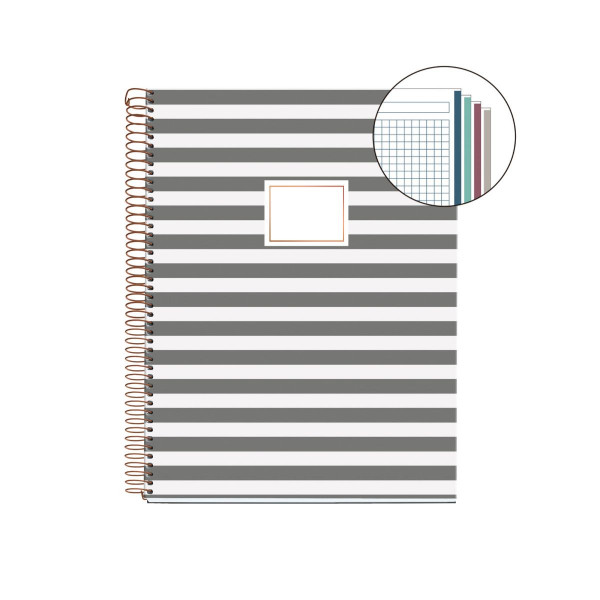 SVESKA A4 120 SQU STRIPES ROSE GREY MR 