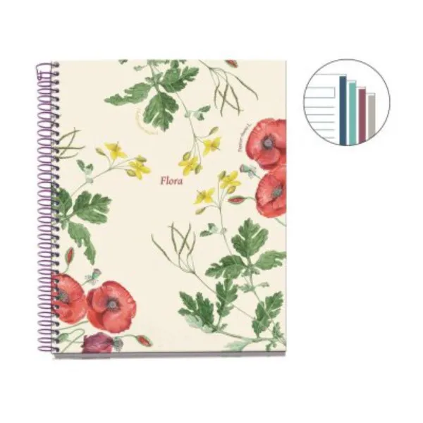 SVESKA A5 100L AMAPOLA BOTANICAL FLORA DIKTO MR04424 