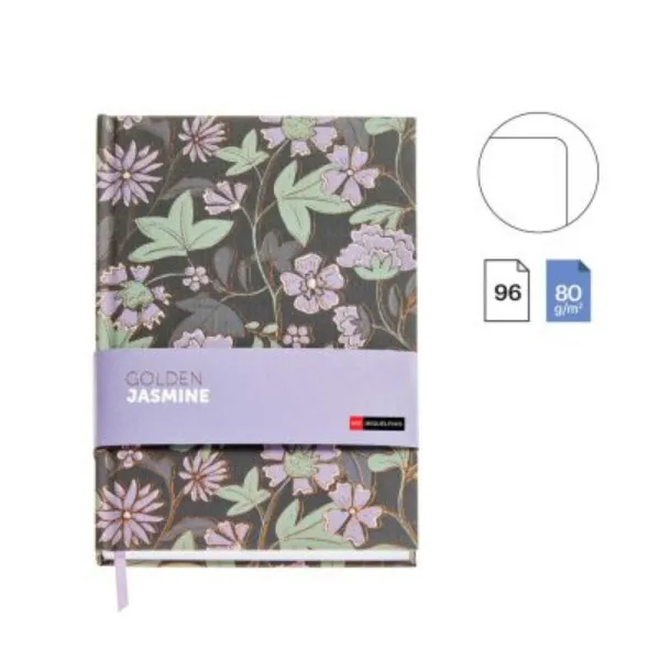 SVESKA A5 PLAIN FLOWERS GOLDEN JAZMIN MR8305 