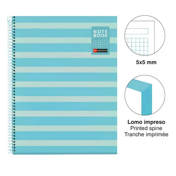 SVESKA A4 80 SQU BETWEEN THE LINES SKY BLUE 