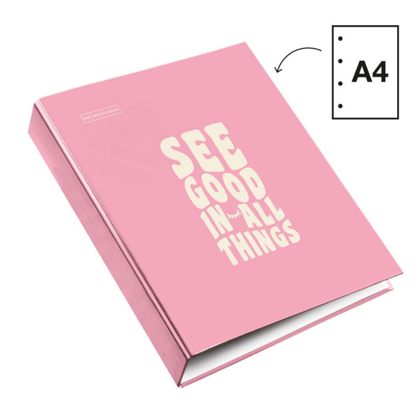 PINK FASCIKLA W/ O40MM RINGS MESSAGES PIN 