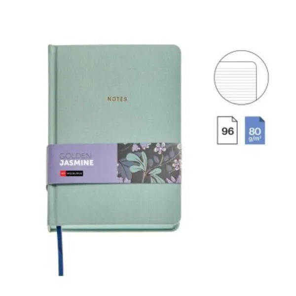 NOTES A5 RULER GREEN GOLDEN JAZMIN MR8307 