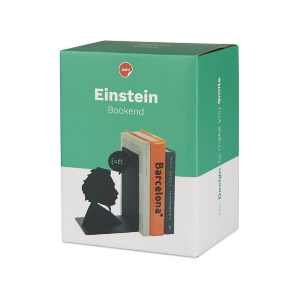 Držač za knjige, Einstein, crni, metal 