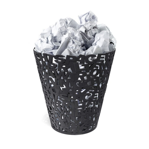 Korpa za otpatke, Letters, crni, plastic 
