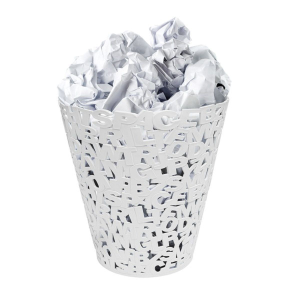 Korpa za otpatke, Letters, bijeli, plastic 