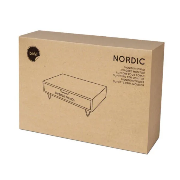 Stalak za monitor,  Nordic, drawer, bijeli 