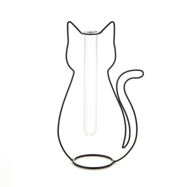 Vazna, Cat Silhouette, crni, metal/staklo 