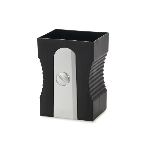 Čaša za olovke, Sharpener, crni, plastic 