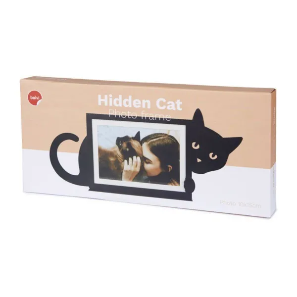 Foto ram, Hidden Cat, horizontal, crni, metal 