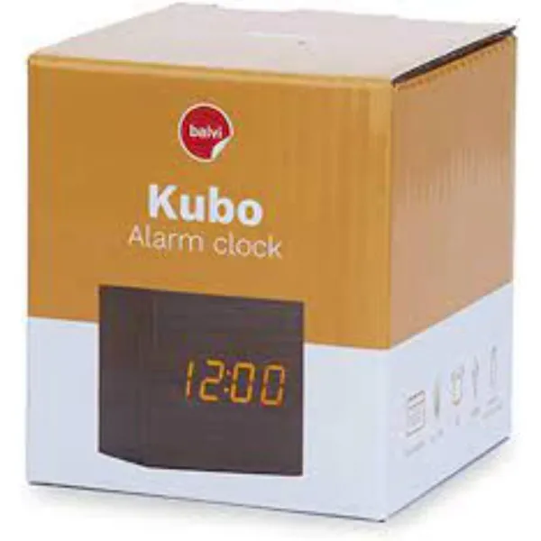 Budilnik, Kubo, brown, 3xAAA, USB cable incl. 