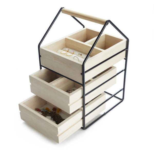Organizer za nakit, House, crni, wood/metal 