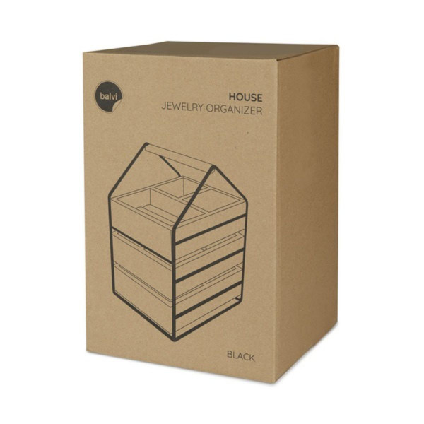 Organizer za nakit, House, crni, wood/metal 
