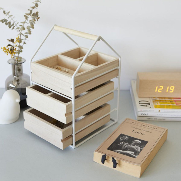 Organizer za nakit, House, bijeli, wood/metal 