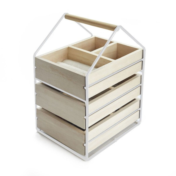 Organizer za nakit, House, bijeli, wood/metal 