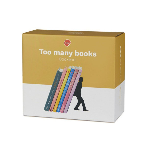 Držač za knjige, Too Many Books, crni, metal 