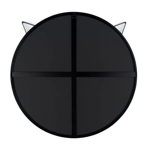 Zidno ogledalo, Cat, round, crni, metal 