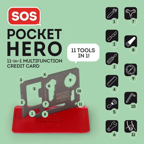 MULTI ALAT 11U1 CREDIT CARD - SOS POCKET HERO 